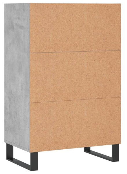 Betonszürke szerelt fa magasszekrény 57 x 35 x 90 cm