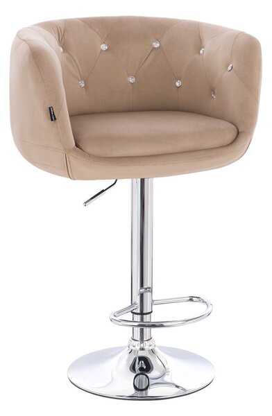 HR333CW Latte modern velúr szék krómozott lábbal