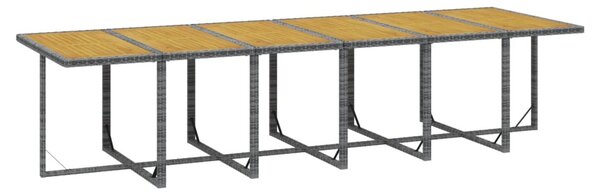 17 részes szürke polyrattan kerti étkezőgarnitúra párnákkal
