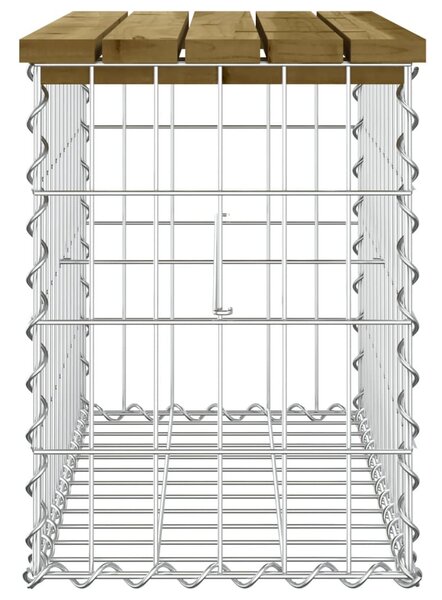 Tömör impergnált fenyőfa gabion kerti pad 63 x 31,5 x 42 cm