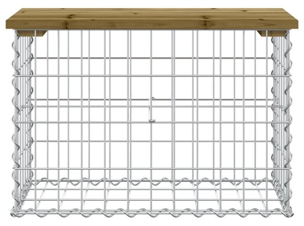 Tömör impergnált fenyőfa gabion kerti pad 63 x 31,5 x 42 cm