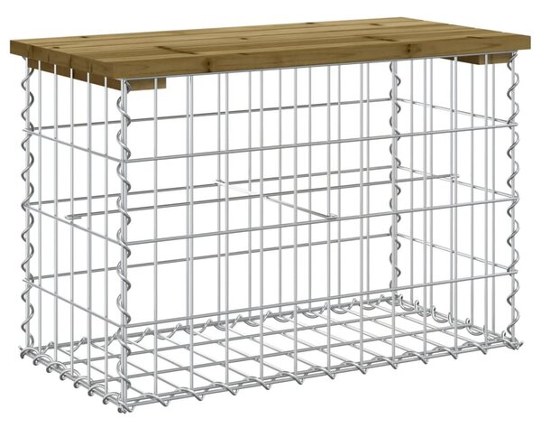 Tömör impergnált fenyőfa gabion kerti pad 63 x 31,5 x 42 cm