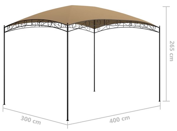 Tópszínű pavilon 3 x 4 x 2,65 m 180 g/m²