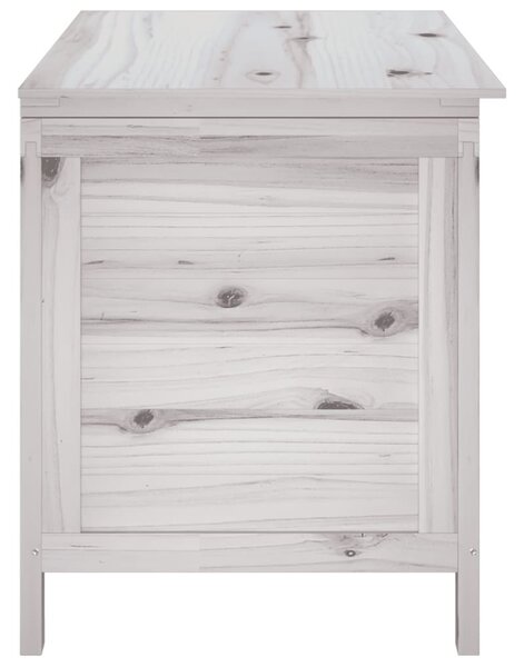 Fehér tömör fenyőfa kerti tárolóláda 99 x 49,5 x 58,5 cm
