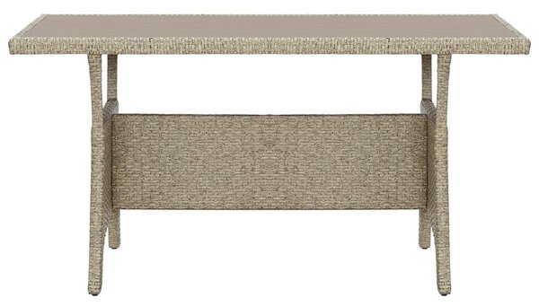 Szürke polyrattan kerti asztal 120 x 70 x 66 cm