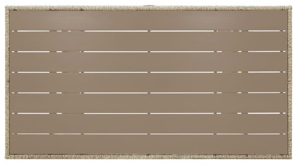 Szürke polyrattan kerti asztal 120 x 70 x 66 cm