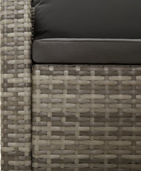 VidaXL 4 részes szürke polyrattan kerti ülőgarnitúra párnákkal
