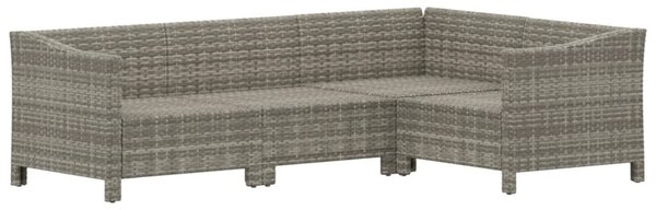 VidaXL 4 részes szürke polyrattan kerti ülőgarnitúra párnákkal
