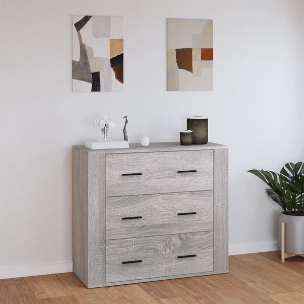 Szürke sonoma színű szerelt fa tálalószekrény 80x33x70 cm