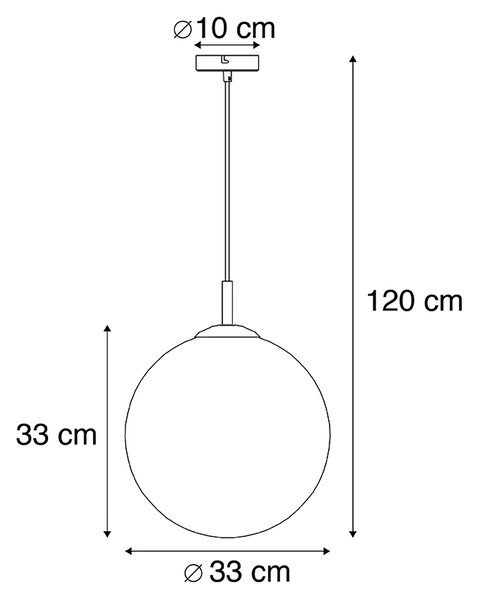 Okos függőlámpa sárgaréz óceánkék üveggel 33 cm WiFi ST64-gyel - Pallon