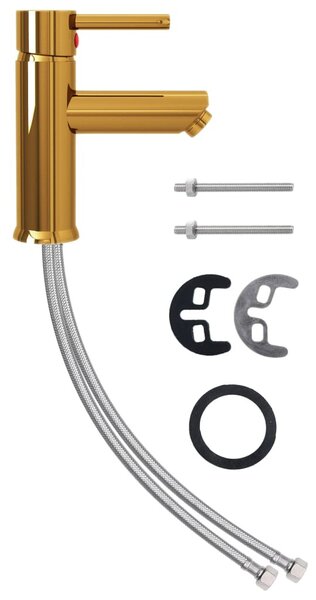 Aranyszínű fürdőszobai mosdócsaptelep 130 x 176 mm