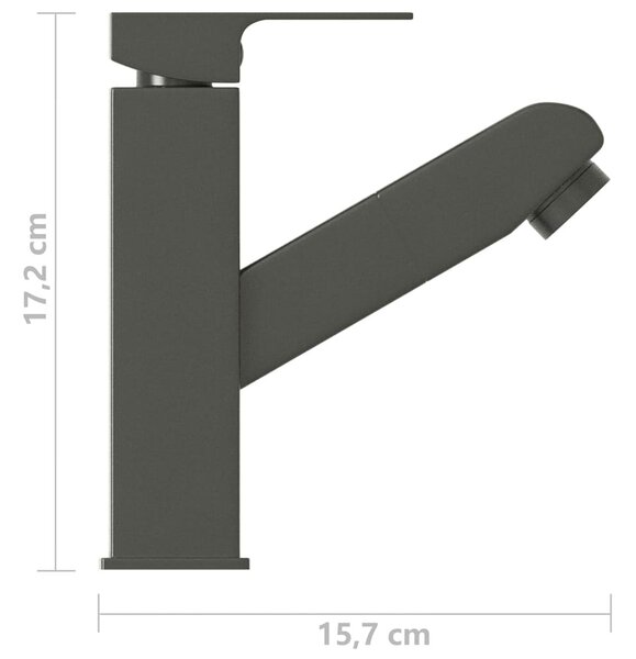 Szürke kihúzható fürdőszobai mosdócsaptelep 157 x 172 mm