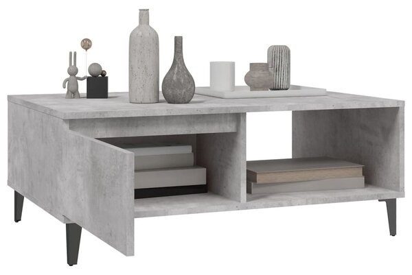 Betonszürke szerelt fa dohányzóasztal 90 x 60 x 35 cm
