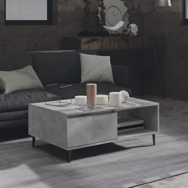 Betonszürke szerelt fa dohányzóasztal 90 x 60 x 35 cm