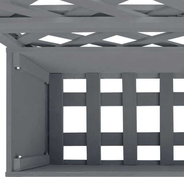 Szürke WPC rácsos ültetőláda 65 x 33 x 135 cm