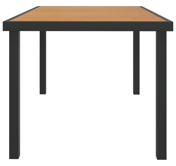 Barna alumínium és WPC kerti asztal 140 x 90 x 74 cm