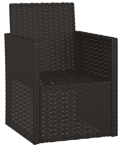 Fekete polyrattan kerti fotel párnákkal