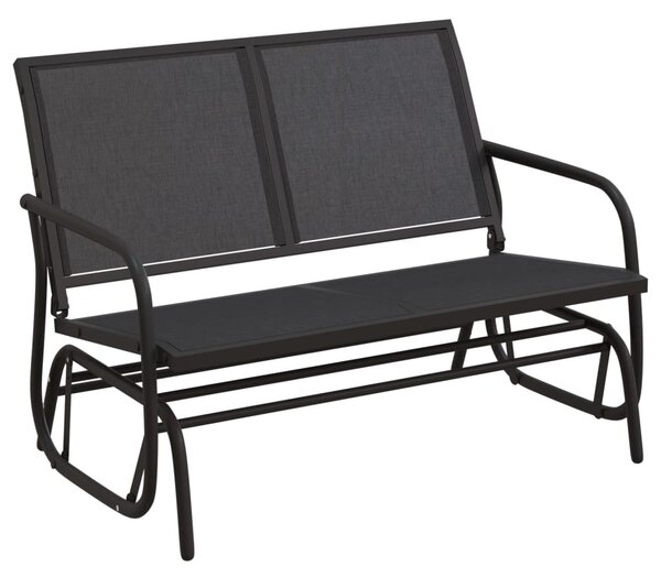 VidaXL fekete textilén és acél kerti sikló pad 120,5 x 76 x 86,5 cm