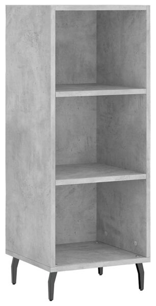 Betonszürke szerelt fa tálalószekrény 34,5 x 32,5 x 90 cm