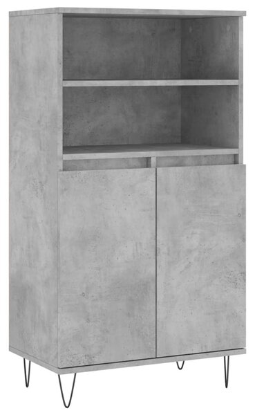 Betonszürke szerelt fa magasszekrény 60 x 36 x 110 cm