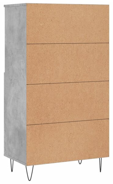 Betonszürke szerelt fa magasszekrény 60 x 36 x 110 cm