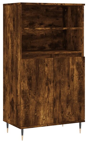 Füstös tölgy színű szerelt fa magasszekrény 60 x 36 x 110 cm