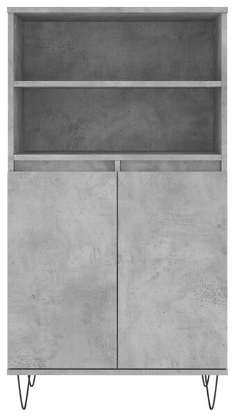 Betonszürke szerelt fa magasszekrény 60 x 36 x 110 cm