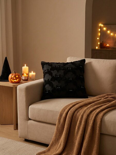 Sinsay - Halloweeni díszpárnahuzat denevérmotívummal - fekete