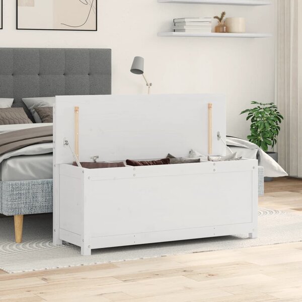 Fehér tömör fenyőfa pad 110 x 41 x 76,5 cm