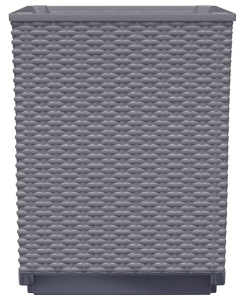 2 db sötétszürke polipropilén növénytartó 30 x 30 x 37 cm