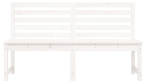 Fehér tömör fenyőfa kerti pad 157,5 cm