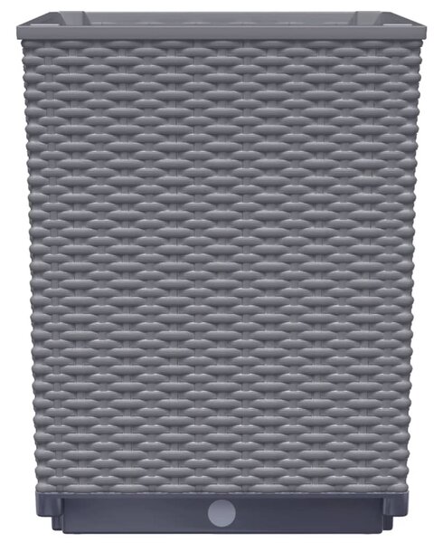 2 db sötétszürke polipropilén növénytartó 30 x 30 x 37 cm