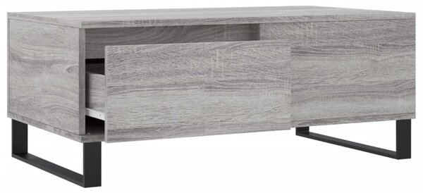 Szürke sonoma színű szerelt fa dohányzóasztal 90 x 50 x 36,5 cm
