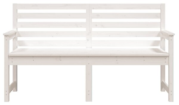 Fehér tömör fenyőfa kerti pad 159,5x48x91,5 cm