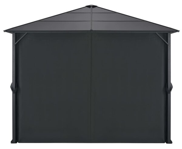 Fekete alumínium pavilon függönnyel 3 x 3 m