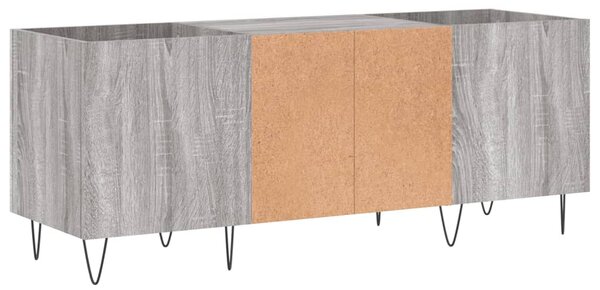 Szürke sonoma színű szerelt fa hanglemezszekrény 121x38x48 cm