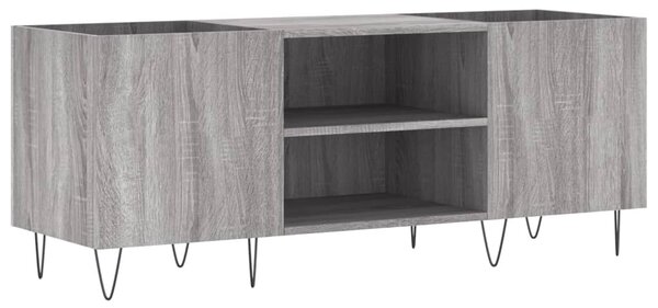 Szürke sonoma színű szerelt fa hanglemezszekrény 121x38x48 cm