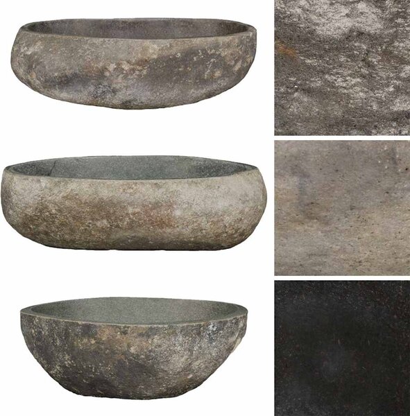 Ovális folyami kő mosdókagyló (45-53) x (34-41) cm