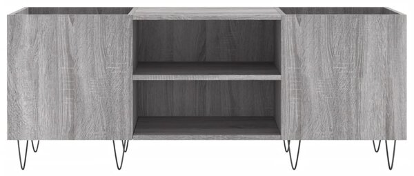 Szürke sonoma színű szerelt fa hanglemezszekrény 121x38x48 cm