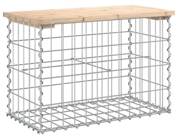 Tömör fenyőfa gabion kerti pad 63x31,5x42 cm