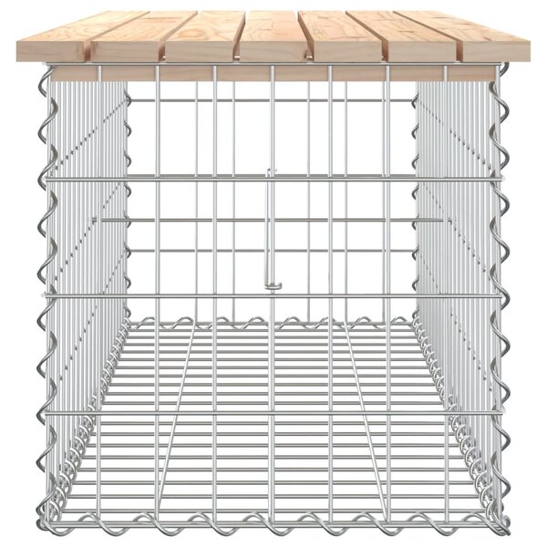 Tömör fenyőfa gabion kerti pad 103x44x42 cm