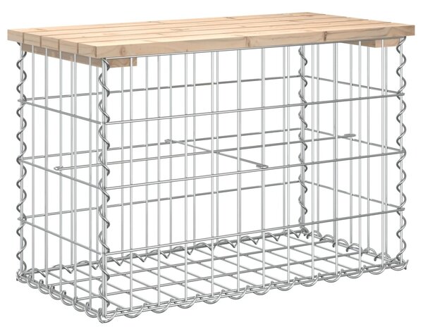 Tömör fenyőfa gabion kerti pad 63x31,5x42 cm
