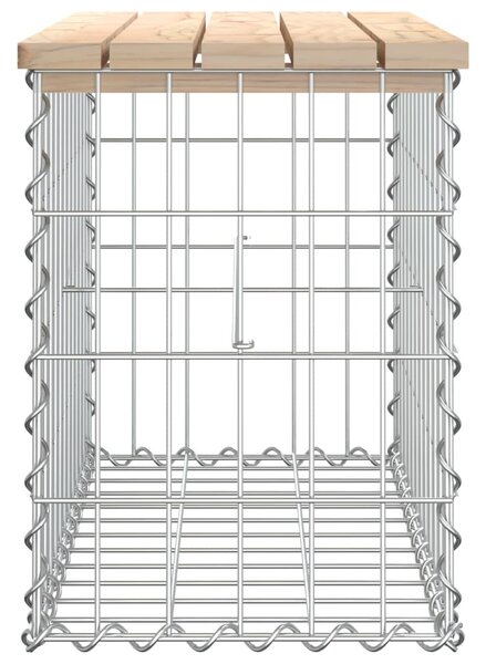 Tömör fenyőfa gabion kerti pad 63x31,5x42 cm