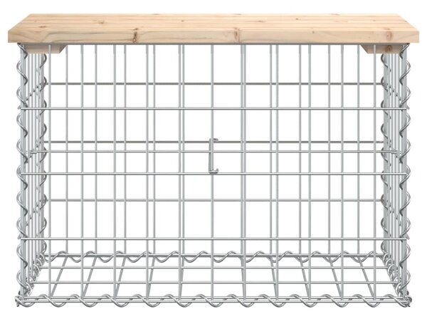 Tömör fenyőfa gabion kerti pad 63x31,5x42 cm