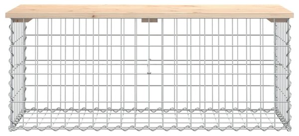 Tömör fenyőfa gabion kerti pad 103x44x42 cm