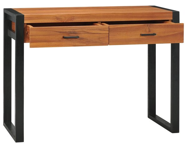 Újrahasznosított tíkfa íróasztal 2 fiókkal 100 x 40 x 75 cm