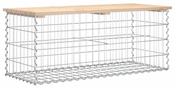 Tömör fenyőfa gabion kerti pad 103x44x42 cm