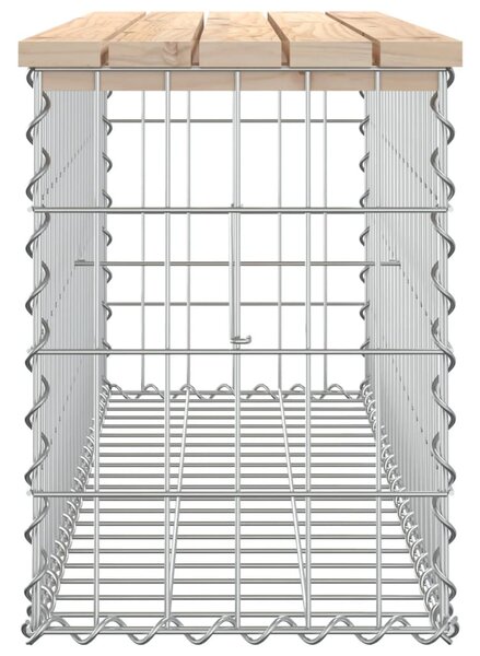 Tömör fenyőfa gabion kerti pad 103x31,5x42 cm