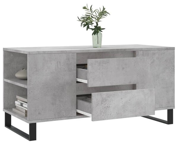 Betonszürke szerelt fa dohányzóasztal 102x44,5x50 cm