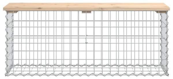 Tömör fenyőfa gabion kerti pad 103x31,5x42 cm